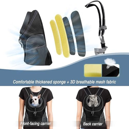 WOYYHO Pet Dog Carrier Backpack, Ventilated Small Dog Front Backpack