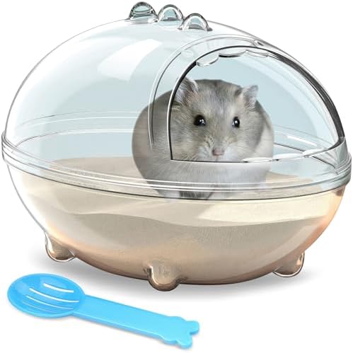 lazYYzal Hamster Bathroom,Hamster Bathtub Box,dust Bath for Hamster,Hamster Sand Bath Container,Hamster Bath,Hamster Bathing Bowl,Transparent Hamster Bathtub Toilet for Hamster Accessories (S)