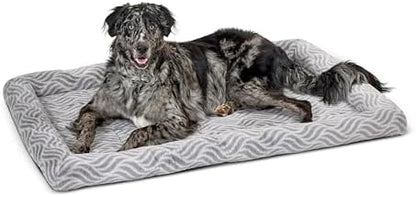 MidWest Homes for Pets QuiteTime Deluxe Wave Bolster Bed for Giant Dogs; Easily Machine Wash and Dry; Gray; 54"; 40254-WVGY