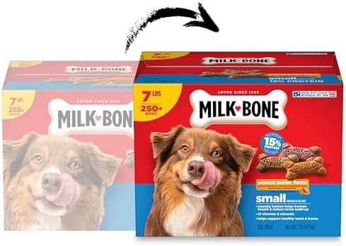 Milk-Bone Peanut Butter Flavor Biscuits, Small Dog Treats, 7 Lb.