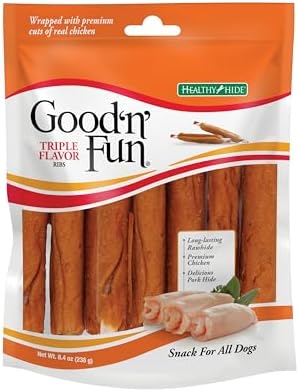 Good 'n' Fun Ribs Long-Lasting Dog Treat Made With Real Protein, 8.4 oz