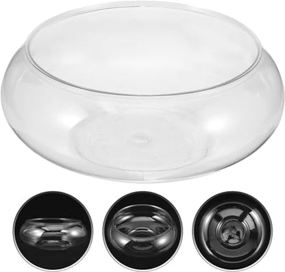 Clear Fish Bowl Vase Bubble Bowl Round Shallow Planter Plastic Container Fish Bowl Aquatic Plant Pot Daffodil Pot Hydroponic Planter Fish Tank Aquarium Bowl