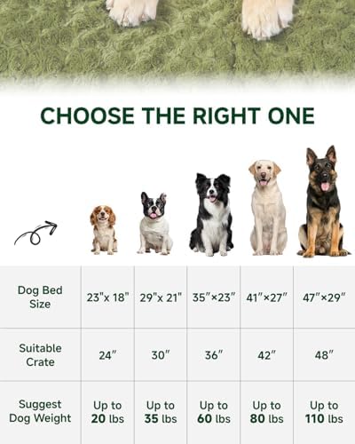 KSIIA Washable Dog Beds Large Sized Dog Crate Bed Pet Mat 41"x27" Green