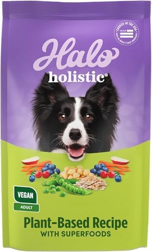 Halo Holistic Dry Dog Food, Vegan Plant-Based Recipe, Superfoods, 10 lb