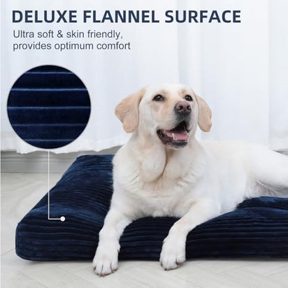KSIIA Washable Dog Crate Bed Kennel Mat for Large Dogs, 35 x 23 Inch, Blue