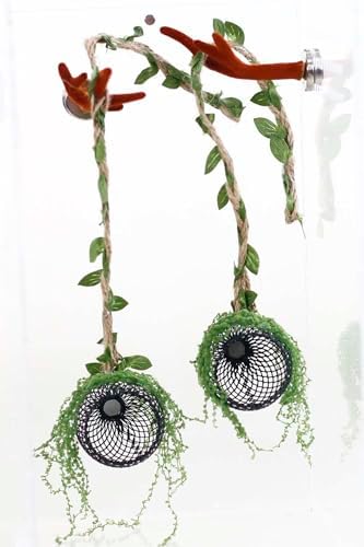 5Pcs Jumping Spider Enclosure Accessories with Hammock, Magnetic Climbing Rope, Resting Ledge Platforms and Feeding Dish Bowl & Hook for Terrarium Habitat (Two Hammocks)