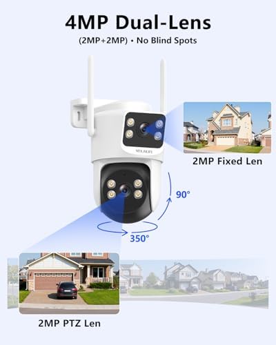 Wireless Security Camera System, 4MP PTZ Outdoor Wireless Surveillance