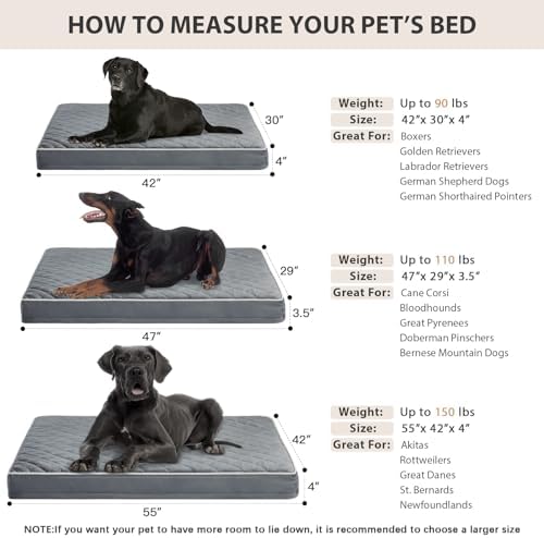 WNPETHOME Orthopedic Waterproof Extra Large Senior Dogs Bed for Comfy Sleep