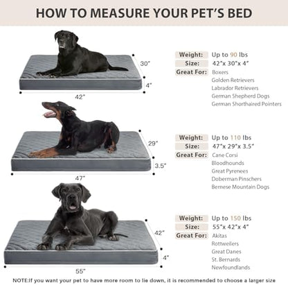 WNPETHOME Orthopedic Waterproof Extra Large Senior Dogs Bed for Comfy Sleep