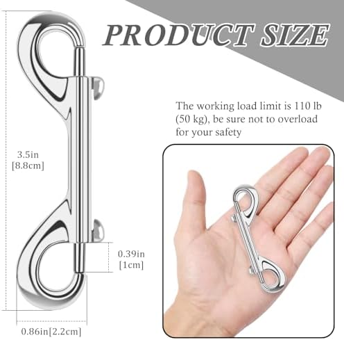 ERKOON 15 Pack Heavy Duty Snap Hooks Double Sided Clips for Hanging Horse Tack Sling Feed Buckets Dog Leash Collar Key Chain Zinc Alloy Metal Snaps Clip(3-1/2 Inch)