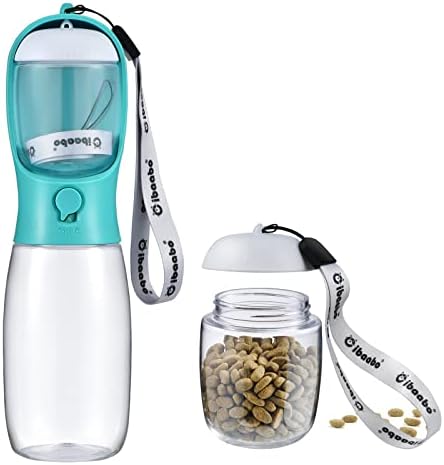 Cibaabo Dog Water Bottle Portable with Food Container & Filter for Travel