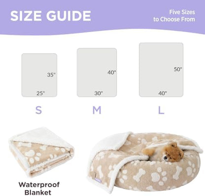 LE SURE Waterproof Dog Blankets for Small Dogs Cute Cozy 3D Jacquard,25x35