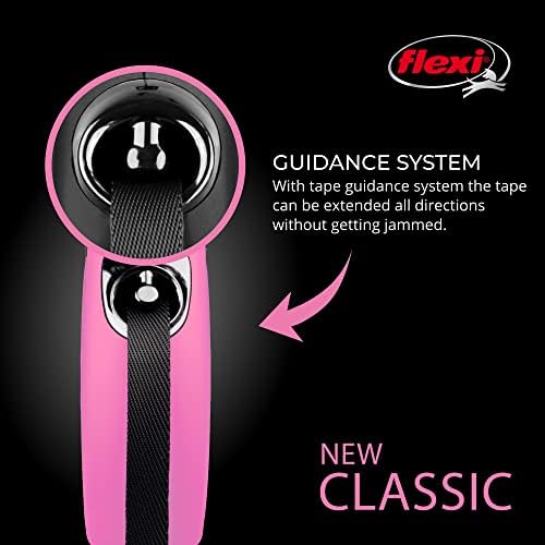 FLEXI® Classic Tape Retractable Dog Leash, Medium, 16 ft - Pink