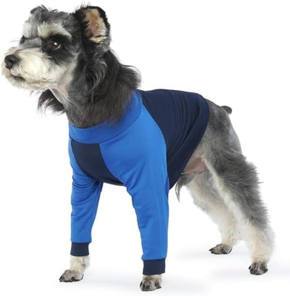 Lelepet Dog Recovery Suit for Front Legs, Dog Sleeve to Stop Licking Blue