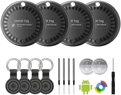 Air Tags for Android,Air Tags-4 Pack Android,2 Year Battery Life,Air Tracker Tags with 4 Case,Google Find Trackers for Google'S Find Hub App,IP65 Waterproof Luggage Tracker for Keys