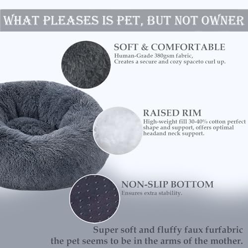Washable Calming Dog & Cat Bed for Ultra Large Small Medium Size Pet