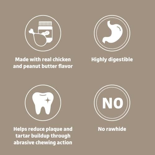 Wonder Bound Chicken Wrapped Medium Sticks, Peanut Butter Flavor - 8 Count - Rawhide-Free Dog Treats, Dental Health Chews for Plaque & Tartar Control, Easy to Digest, Long-Lasting