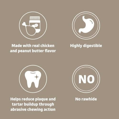 Wonder Bound Chicken Wrapped Medium Sticks, Peanut Butter Flavor - 8 Count - Rawhide-Free Dog Treats, Dental Health Chews for Plaque & Tartar Control, Easy to Digest, Long-Lasting