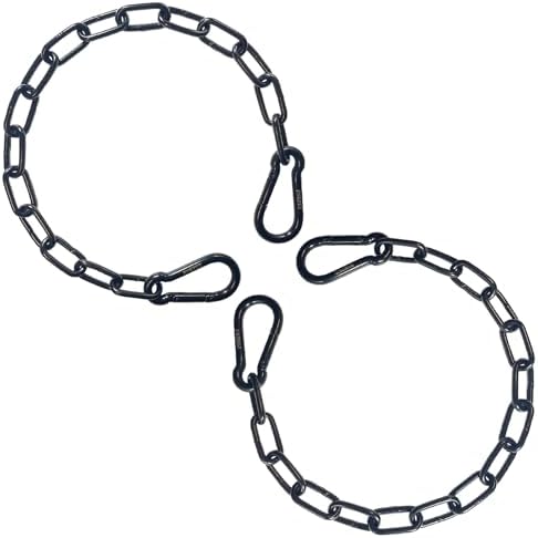 20 inches Heavy Duty Chain Link Fence Gate Chains 900lbs Capacity - Stainless Steel Chain Locks for Outside, Metal Chain for Horses Goats Dogs Stall Barns and Fence Gates, Black, 2 Pack