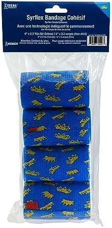 SyrFlex Cohesive Bandage 4” Blue Crown 4pk