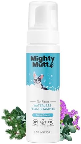 Mighty Mutt Hypoallergenic Waterless Dog Shampoo, Fresh Breeze, 8 fl oz