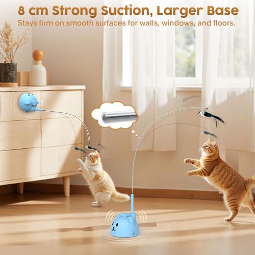 Interactive Cat Toys for Indoor Cats, 360° Automatic Spin Flying Bird Wand