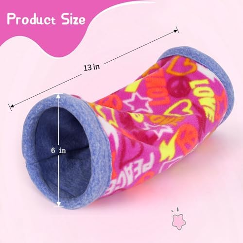 NAPLORD Small Pet Fleece Set,Guinea Pig Snuggle Sack, Tunnel,Fleece Forest Hideout,Square and Round Potty Pads for Guinea Pigs and More