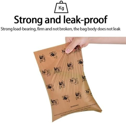 Dog Poop Bags Rolls, Coffee Scent Biodegradable Brown, Large 9x13 Inch With Dispenser, Leakproof & Easy Tear 240 Count (16 Rolls) for Outdoor Dog Walking