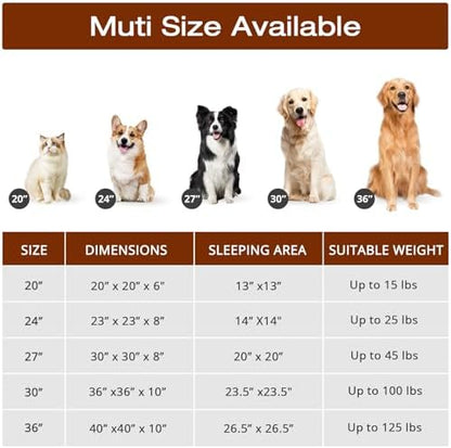 JOLLYVOGUE Dog Bed, Calming Anti-Anxiety Large Dog Bed, Fluffy Donut Cushion for Medium and Large Pets (36")