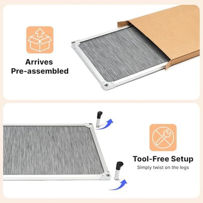 Veehoo Chew Proof Elevated Dog Bed, Silver Aluminum Dog Cot, Pre-Assembled