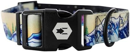 Wolfgang Wide Venture Dog Collar MountainWave Print Large