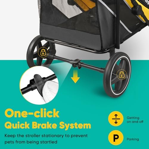 Petbobi Dog Stroller for Large Medium Dogs up to 80 lbs, Dual Entry