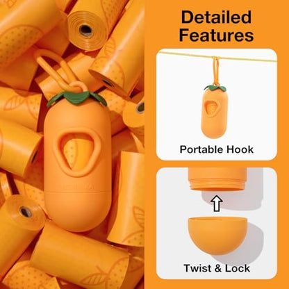 VETRESKA Dog Poop Bag Dispenser with Citrus Scented Waste Bags, 105 Counts