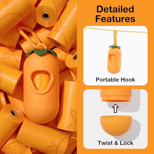 VETRESKA Dog Poop Bag Dispenser with Citrus Scented Waste Bags, 105 Counts