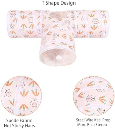 3 Way Washable Rabbit Hideout Toys, Guinea Pig Tunnels & Tubes
