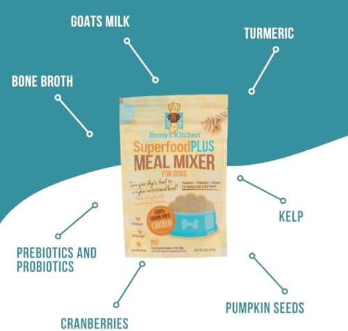 Fish SuperfoodPLUS Meal Mixers for Dogs - USA Sourced Meal Toppers for Dogs, Supporting Joint, Gut, and Heart Health - Dog Prebiotics and Probiotics Food Mixers - 5 oz