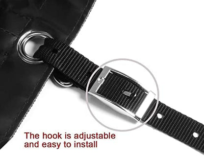 Deep Corner Hay Feeder Bag with Mesh Bottom & Snaps for Horses, Black