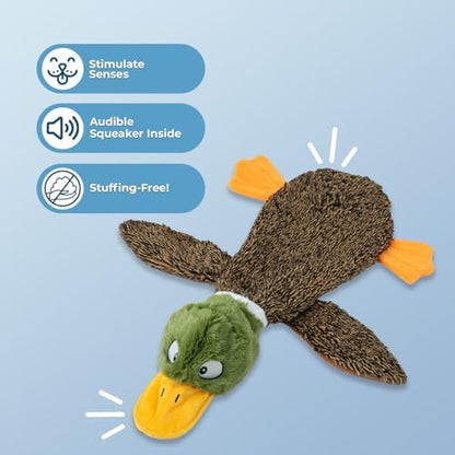 Best Pet Supplies 2-in-1 Stuffless Squeaky Dog Toy - 4 Figures, Large