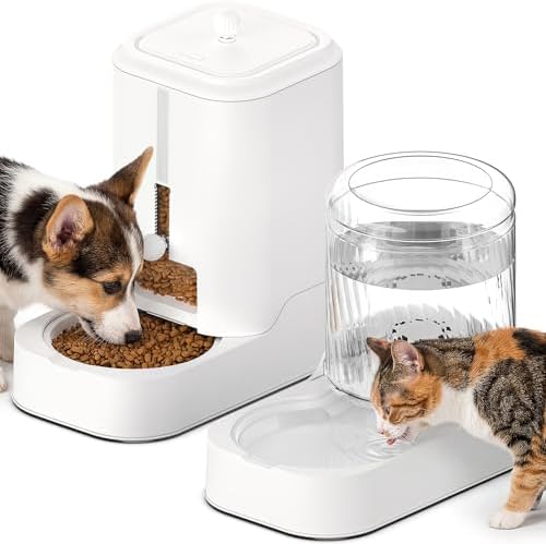 JUNSPOW Automatic Cat Feeder & Water Dispenser Set (Bowl not Included)