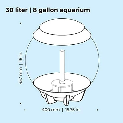 biOrb Halo 30 Acrylic 8-Gallon Aquarium with Multi-Color Remote-Controlled LED Lights Modern Tank for Tabletop Display, White