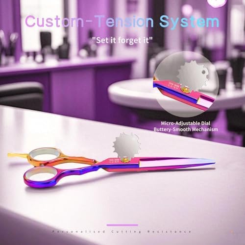 Purple Dragon 5.5 inch Hair Cutting Scissors Set with Razor