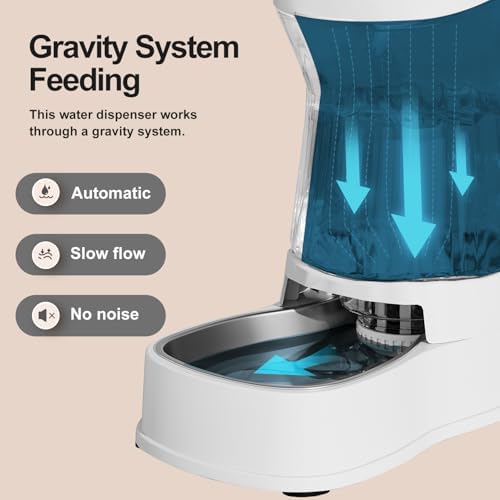 Automatic Dog Water Dispenser, Stainless Steel Bowls Feeder, 100% BPA-Free