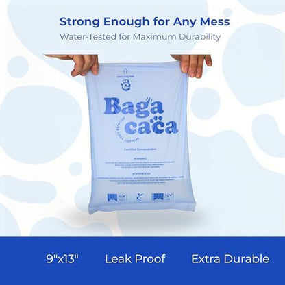 Eco-Friendly Dog Poop Bags – 120 Unscented Cornstarch Bags (8 Rolls, 9x13), Leak-Proof – Earth-Safe Pet Waste Bags