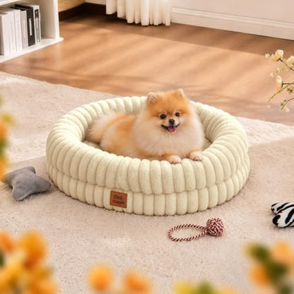 ChiXnuggle Orthopedic Dog Bed, Washable Cover, Faux Fur Bolster Pet Couch