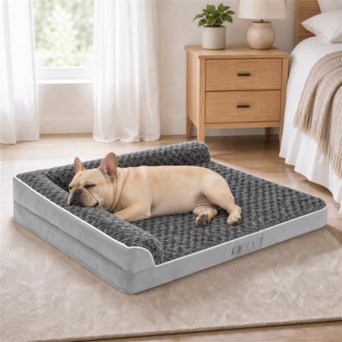 Orthopedic Dog Bed for Medium Size Dog, 36"x27"x6.5", Grey