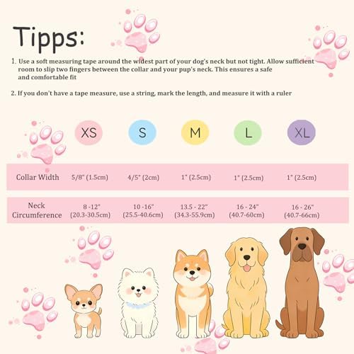 Pink Bow Dog Collar Cute Girl Dog Collars for Small Dogs - Lightweight Adjustable Girly Spring Female Dogs Everyday Collar with Safety Buckle S