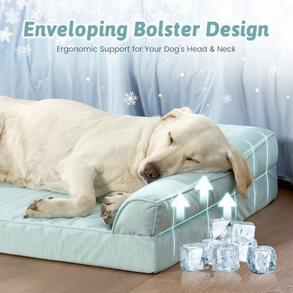 COZY KISS Cooling Dog Bed for Large Dogs, 42" Orthopedic Pet Sofa