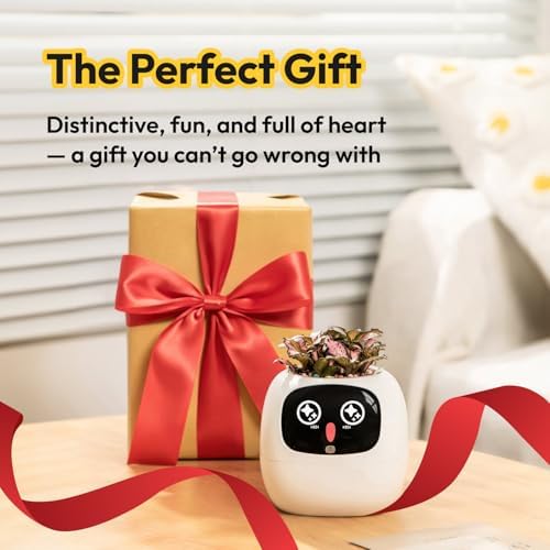 Ivy Interactive AI Desk Companion & Smart Plant Pet Indoor Planter Ivory