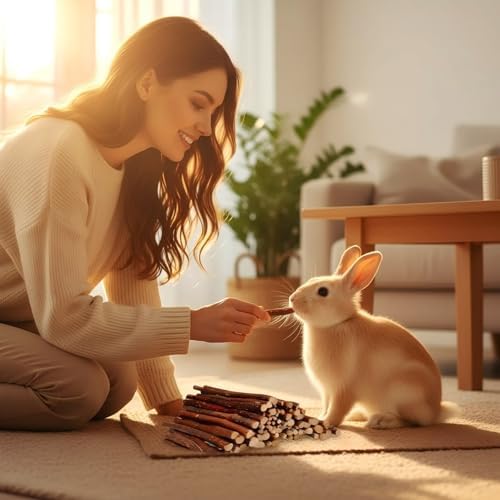 Apple Wood Sticks for Chinchilla,Chew Toys and Treats for Rabbit