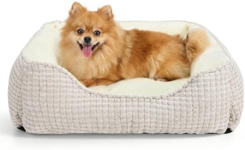 MIXJOY Dog Beds for Medium Dogs Washable, Rectangle Pet Bed Medium Size Dog, Orthopedic Sleeping Pet Sofa Bed, Soft Calming Cat Beds for Indoor Cats, Anti-Slip Bottom with Multiple Size